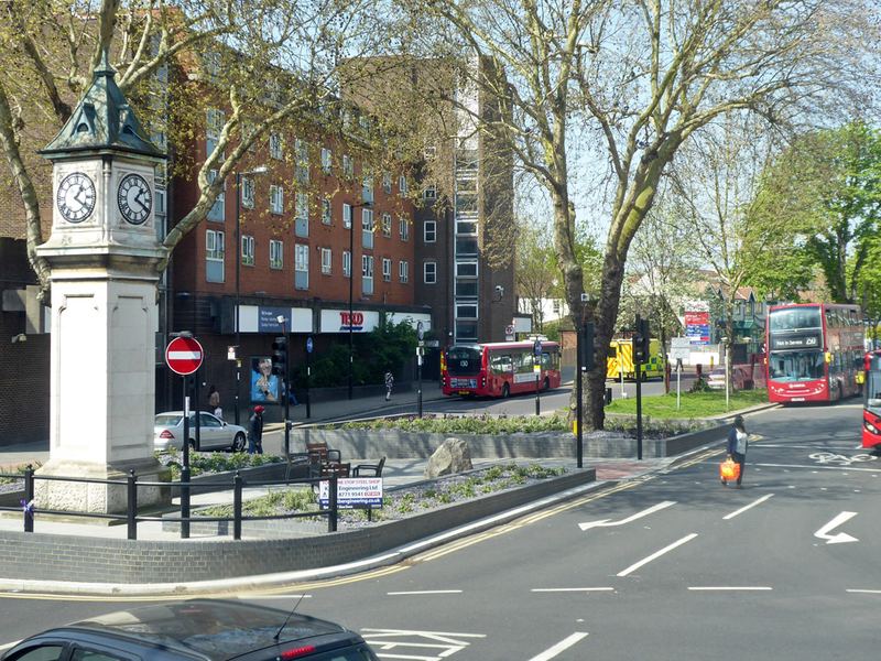 The clock tower in Thornton Heath