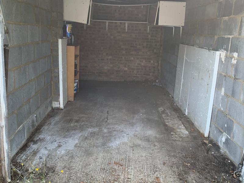 The same garage with the stored contents removed