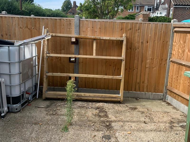 The same garden area after the pictured waste was removed