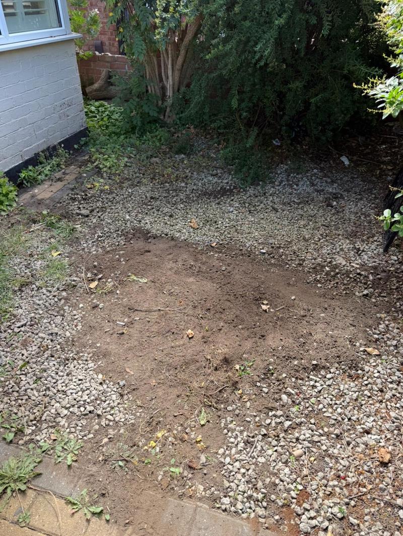 The same garden area after the timber and turf were cleared